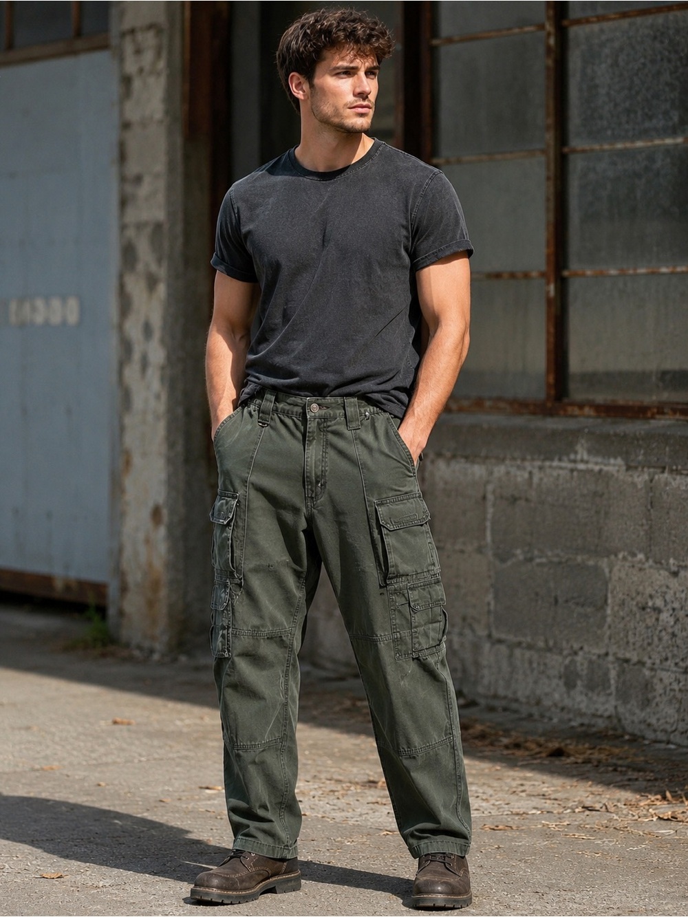 Woolrich Dark Olive Green Cargo Tactical Pants with Utility Pockets 34/32”